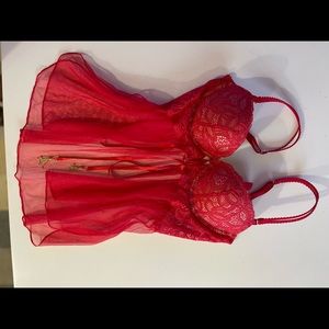 Victoria secrets red lingerie 34C babydoll top